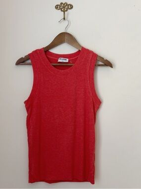 LNA Jones Rib Double Layer Tank Top Medium Bossanova Orange Evereve